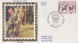 Enveeloppe  FDC  1er Jour  MONACO   Véme  FESTIVAL  INTERNATIONAL  Du  CIRQUE    1978 - Circo