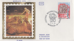 Enveeloppe  FDC  1er Jour  MONACO   Véme  FESTIVAL  INTERNATIONAL  Du  CIRQUE    1978 - Zirkus