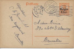 ENTIER  POSTAL ..-- Guerre 14/18 . - Occupation Allemande