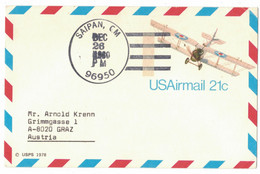 IZ924   USA 1978 - USAirmail 21 C. Saipam, Northern Marianas Islands To Austria - 1961-80