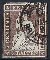 SUISSE Ca.1860: Le ZNr. 22D, Obl. CAD Basel Du 12.VII.xx - Gebraucht