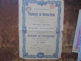 ACTION TRAMWAYS DE BUENOS-AYRES (LIRE CI BAS LES CONDITIONS D'ENVOIS) - Unclassified