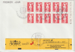 France Carnet 2614-C8 Daté Complet Sur Lettre 1990 - Altri & Non Classificati