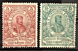 ITALY / ITALIA 1910 - MLH - Sc# 117, 118 - Plebicito Meridionale - Mint/hinged
