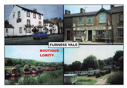 Angleterre Derbyshire Furness Vale Carte 4 Vues Marina Post Office Caravan Park Poste Parc Caravane Peniche - Derbyshire