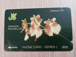 JAMAICA  J$50,-  GPT CARD  ONCIDIUM PULCHELLUM   CONTROL NR: 1JAMD   Fine Used Card  **3225** - Jamaica