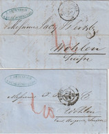 Frankreich / 2 Transitbriefe In Die Schweiz, Rs. Je Diverse Stempel (A724) - 1849-1876: Periodo Classico