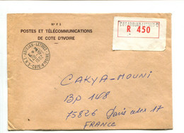 COTE D'IVOIRE - Lettre Recommandée En Franchise Postes Et Télécommunications De Cote D'Ivoire - Costa D'Avorio (1960-...)