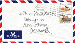 South Africa Air Mail Cover Sent To Denmark East London 2-4-1997 Topic Stamps (the Cover Is Damaged On The Backside) - Aéreo