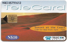 Namibia - Telecom Namibia - Sunset - Sunset At The Coast 3, Solaic, 10$, Used - Namibia