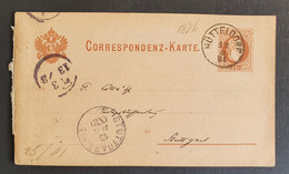 Kaiserreich 1881, Postkarte 2Kr, HÜTTELDORF Gelaufen STUTTART - Covers & Documents