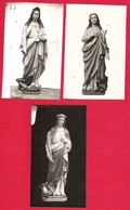 Lot 3 Petites Photos De Statues De Sainte MARGUERITE Terrassant Le Dragon - Andachtsbilder