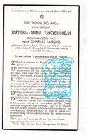 DP Hortencia M. Vanoverschelde ° Zande Koekelare 1871 † Gistel 1935 X Ch. Tanghe - Devotion Images