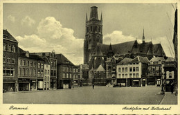 Nederland, ROERMOND, Marktplein Met Kathedraal (1930s) Ansichtkaart - Roermond