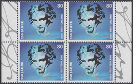 !a! GERMANY 2020 Mi. 3513 MNH BLOCK W/ Right & Left Margins (b) - Ludwig Van Beethoven - Unused Stamps