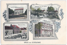 SCHÖNLANKE Trzcianka Posen Höhere Töchterschule Markt Post Alte Mühle 21.7.1907 Gelaufen - Posen