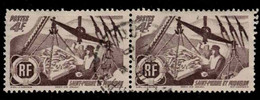 ST PIERRE & MIQUELON Scott # 336 Used Pair - Fishermen Weighing The Catch - Usati