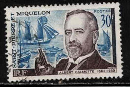 ST PIERRE & MIQUELON Scott # 366 Used 1 - Albert Calmette, Bacteriologist - Oblitérés