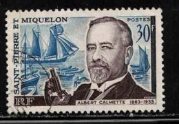 ST PIERRE & MIQUELON Scott # 366 Used 3 - Albert Calmette, Bacteriologist - Oblitérés