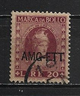 TRIESTE - ZONE A (AMG FTT) MARCA DA BOLLO 20 LIRE REVENUE STAMP USED - Revenue Stamps
