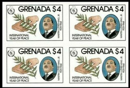 GRENADA 1986 Martin Luther King International Year Of Peace IYP $4 IMPERF.4-BLOCK - Martin Luther King