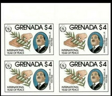 GRENADA 1986 Martin Luther King International Year Of Peace IYP $4 MARG.IMPERF.4-BLOCK - Martin Luther King