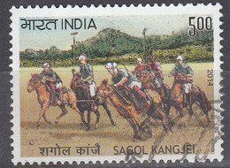 INDIA, 2014,  FIRST DAY CANCELLED,  Sagol Kangjei - Polo, Horses, Sport, 1 V - Gebraucht