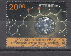 INDIA, 2014,  FIRST DAY CANCELLED,  International Year Of Crystallography, Diamond, Jewels, Jewellery, 1 V Used(o) - Oblitérés