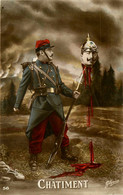 Carte Photo Montage Surréalisme * WW1 Guerre 14/18 * Tête De Guillaume II * CHÂTIMENT * War Casque à Pointe - Weltkrieg 1914-18