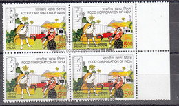 INDIA, 2014,  FIRST DAY CANCELLED,  Food Corporation Of India, Block Of 4 - Oblitérés