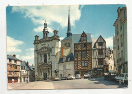 Cp , Automobiles , RENAULT 5 .... 49 , Saumur ,  Vieilles Maisons Et église SAINT PIERRE ,  Vierge, 2 Scans - Voitures De Tourisme