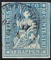 SUISSE 1857: Le ZNr. 23Cd,  B. Obl. CAD Winterthur Du 12.XII.57 - Gebraucht
