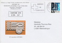 LUXEMBOURG LETTRE INTERIEURE 2008 - Cartas & Documentos