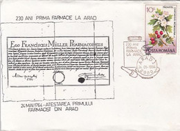 HEALTH, PHARMACY, FIRST PHARMACIST IN ARAD, SPECIAL COVER, 1994, ROMANIA - Pharmacy