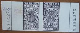 1894 1895 CUBA Fiscali Revenue Tax Pagos Al Estado 1 Pesos Superior/Inferior - Usato - Strafport