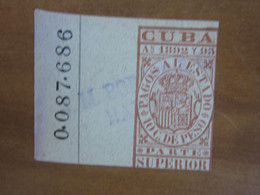 1892 1893 CUBA Fiscali Revenue Tax Pagos Al Estado 10 Ctv Superior - Usato - Segnatasse