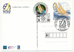 FRANCE - CP Maxi-Yacht "La Poste" - Obl Illustrée Cherbourg + Timbre Nouvelle Zélande WorldYacht  10/1/1995 - Standard Postcards & Stamped On Demand (before 1995)