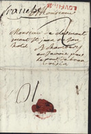 1790 Marque Postale Rouge LOVHANS 29X4 Saône Et Loire 71 Louhans Lenain N°2 Manuscrit "Franche" (port Payé) - 1701-1800: Vorläufer XVIII