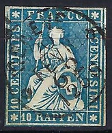 SUISSE 1862: Le ZNr. 23G, Superbe Obl. CAD Genève Du 20.II.62 - Gebraucht