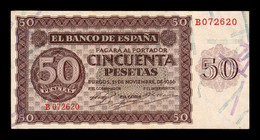 España Spain 50 Pesetas Burgos 1936 Pick 100 Serie B SC- AUNC - 50 Pesetas