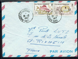 Polynésie Française - Affranchissement Poissons à 15 F Sur Enveloppe De Papeete 30-12-1967 Pour La France  -B/TB - - Lettres & Documents