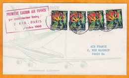1960 - Enveloppe Par Avion De Dakar, Sénégal  à Paris Par 1ère Liaison Air France En Boeing 707 - Briefe U. Dokumente
