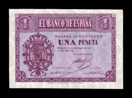 España Spain 1 Peseta Burgos 1937 Pick 104 Serie D SC- AUNC - 1-2 Peseten