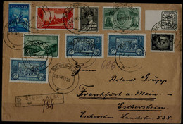 ROMANIA 1933 REGISTERED COVER SENT IN 25/11/33 FROM SEBES ALBA TO FRANKFURT VF!! - Storia Postale