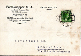 LUXEMBOURG. N°221 De 1930-1 Sur Carte Ayant Circulé. Grande-duchesse Charlotte. - Covers & Documents