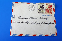Marcophilie Devant Lettre DAHOMEY  (ex-colonie Protectorat)A.O.F. 1947 Document☛BOULOGNE Poste Aérienne - Briefe U. Dokumente