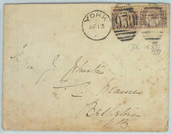 BK0689 - GB - POSTAL HISTORY - 1/2 Penny Plate 15 PAIR On COVER From YORK  1876 - Unclassified