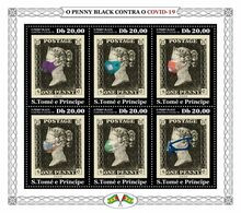S. TOME & PRINCIPE 2020 - Penny Black COVID-19 - YT 7234-9, CV=19 € [ST200417] - Stamps On Stamps