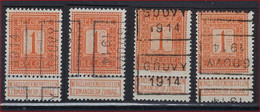 PELLENS Type Cijfer Nr. 108 Voorafgestempeld Nr. 2287 A + B + C + D  GOUVY 1914  ; Staat Zie Scan ! ZELDZAAM - Roller Precancels 1910-19