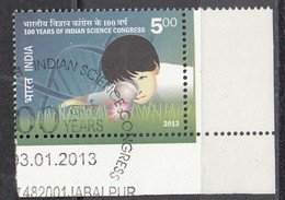 INDIA, 2013, FIRST DAY CANCELLED, 100 Years Of Indian Science Congress, 1 V - Usados